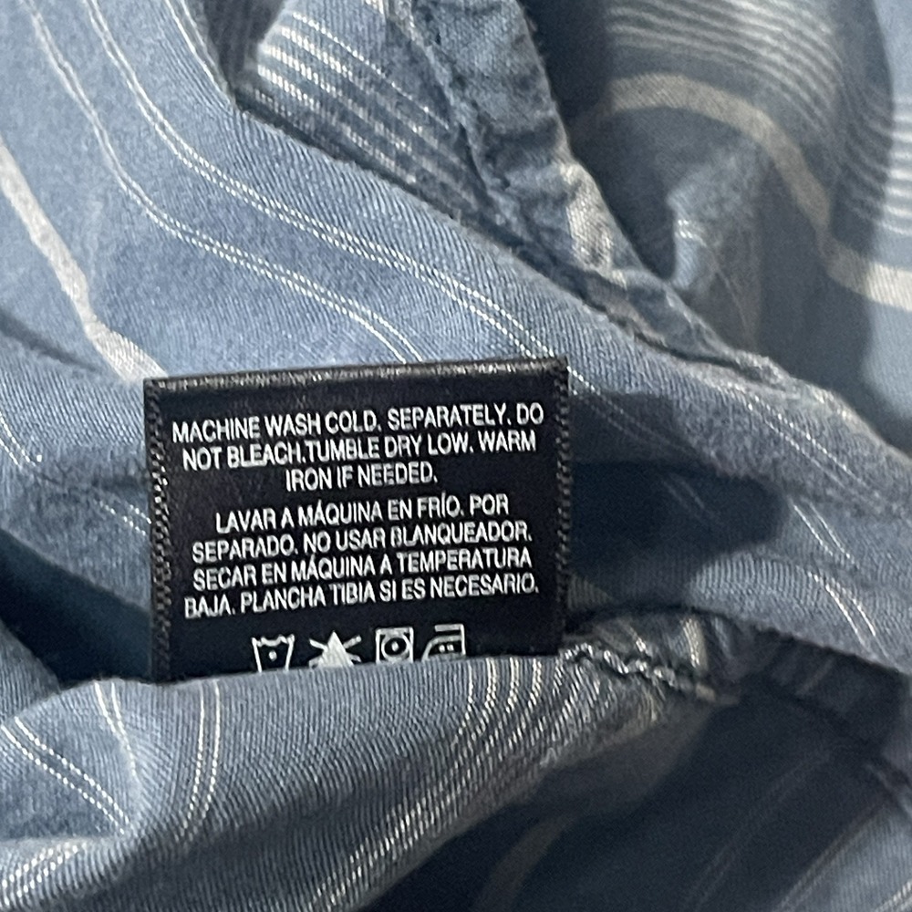 Northwest Territory Blue Horizontal Striped Button Down Short Sleeve Mens XLarge - Picture 7 of 7